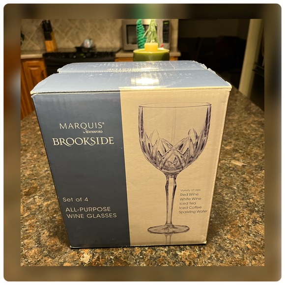 Marquis by Waterford-NIB-‘Brookside’ Set of Four Crystal Wine Glasses - Picture 8 of 8
